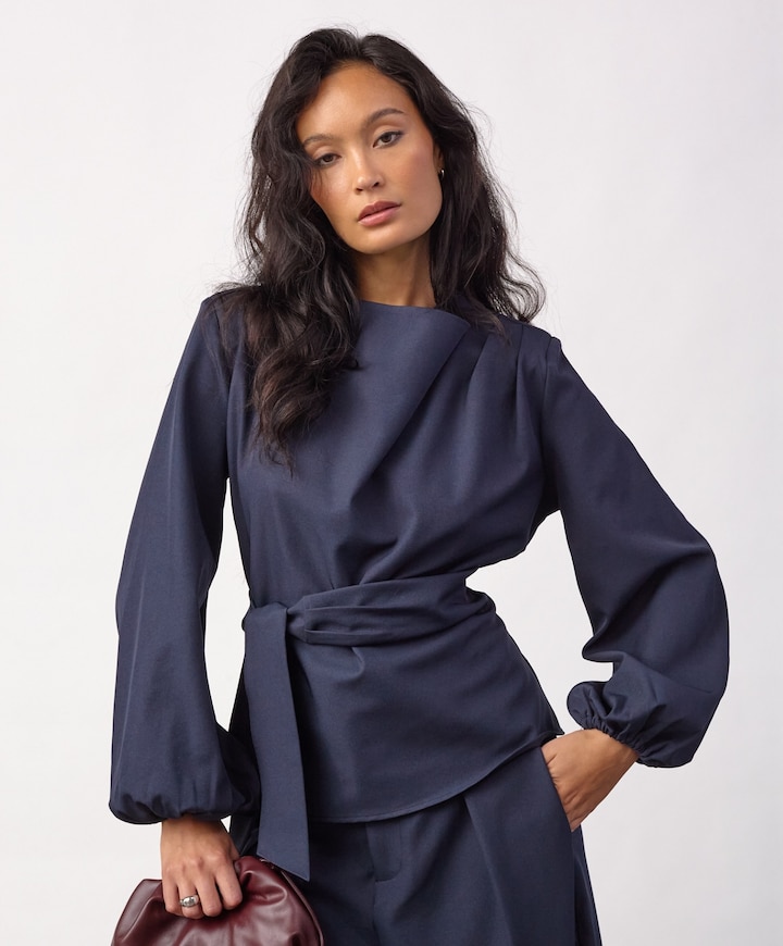 Dames blouse blauw