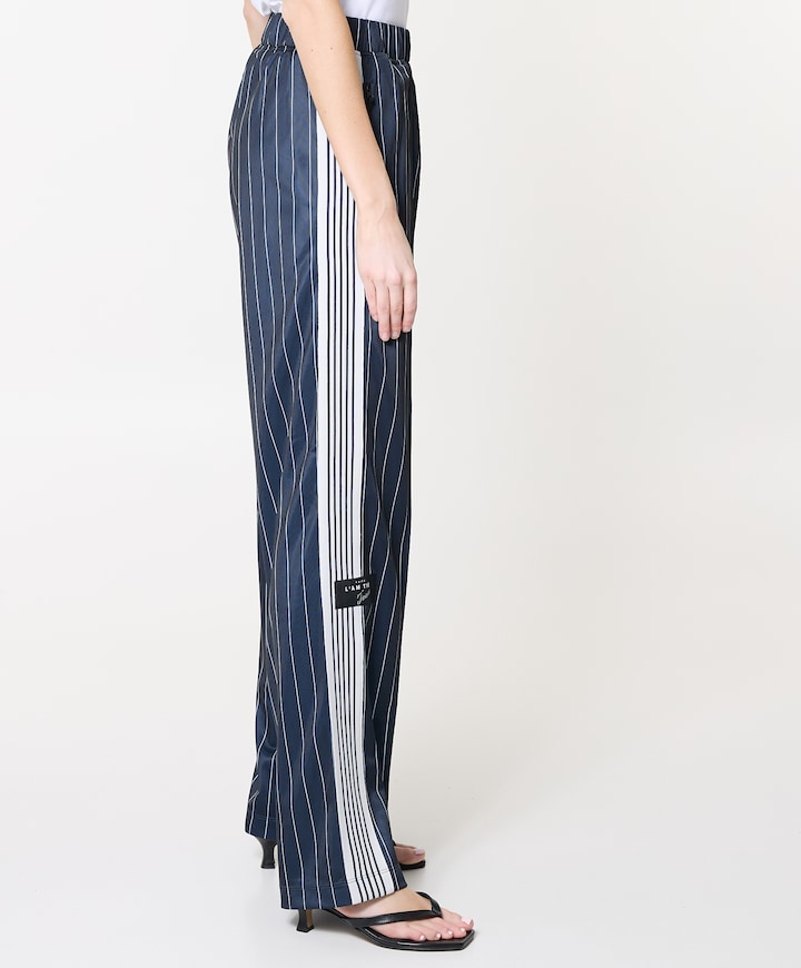 Baggy Pin Stripe Track Tall dames broek blauw