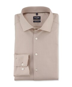 Heren overhemd lange mouw beige