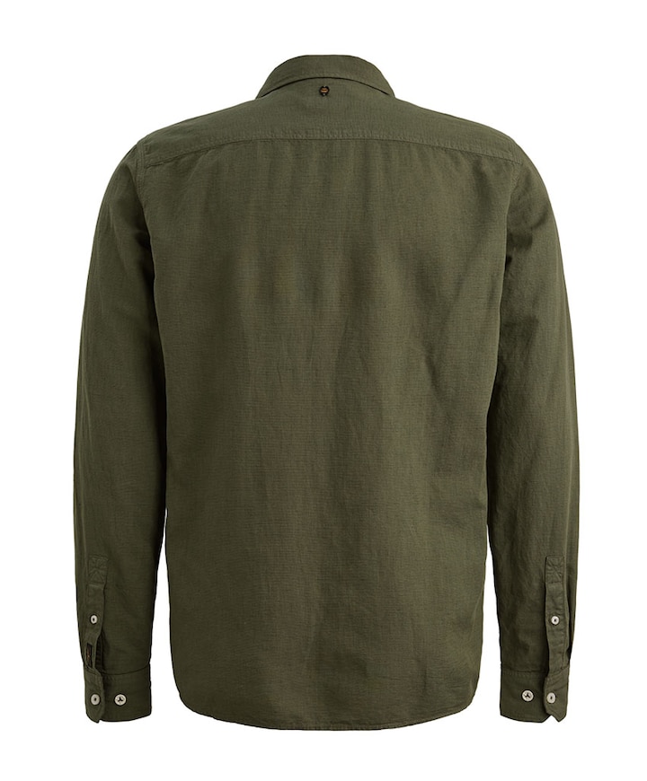 Heren overhemd lange mouw groen