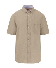 Overhemd korte mouw beige