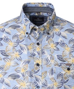 Heren overhemd korte mouw blauw