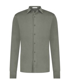Heren overhemd lange mouw groen