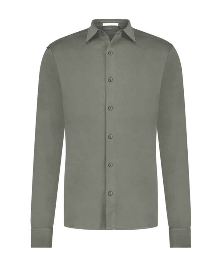 Heren overhemd lange mouw groen
