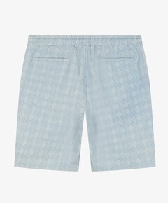 LAZORN BLEACHED DENIM JACQUARD SHORT heren korte broek blauw