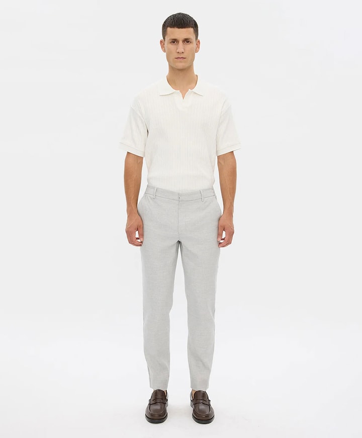 THEOPL 769 CLOUD LINEN heren broek grijs