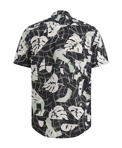 Heren overhemd korte mouw blauw