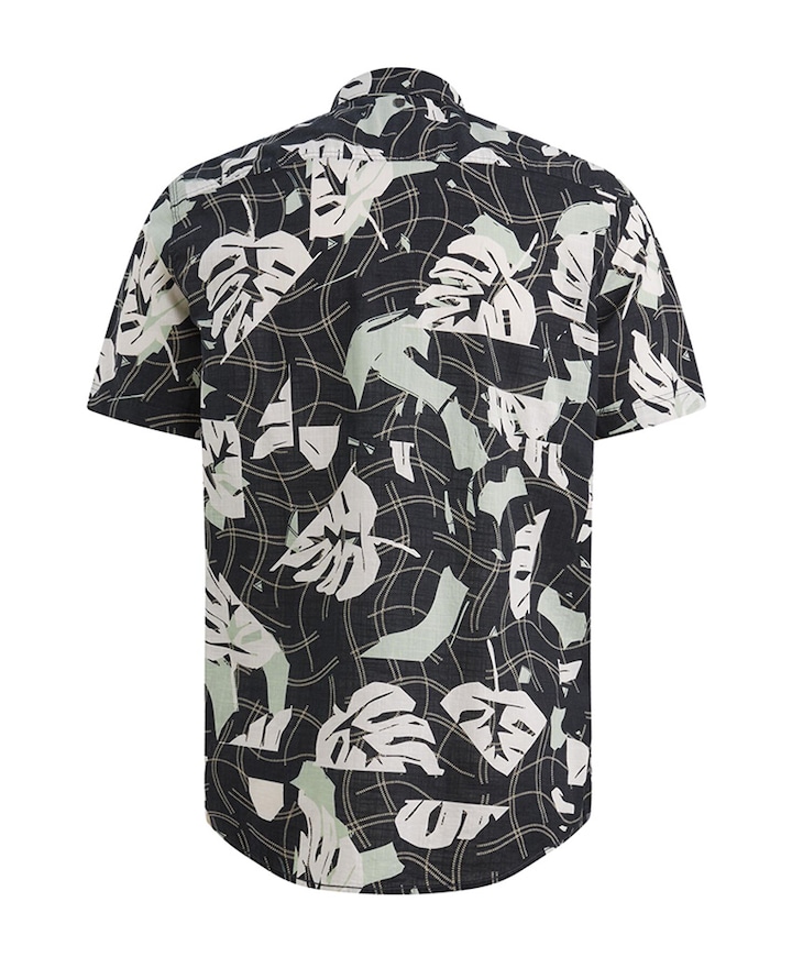 Heren overhemd korte mouw blauw