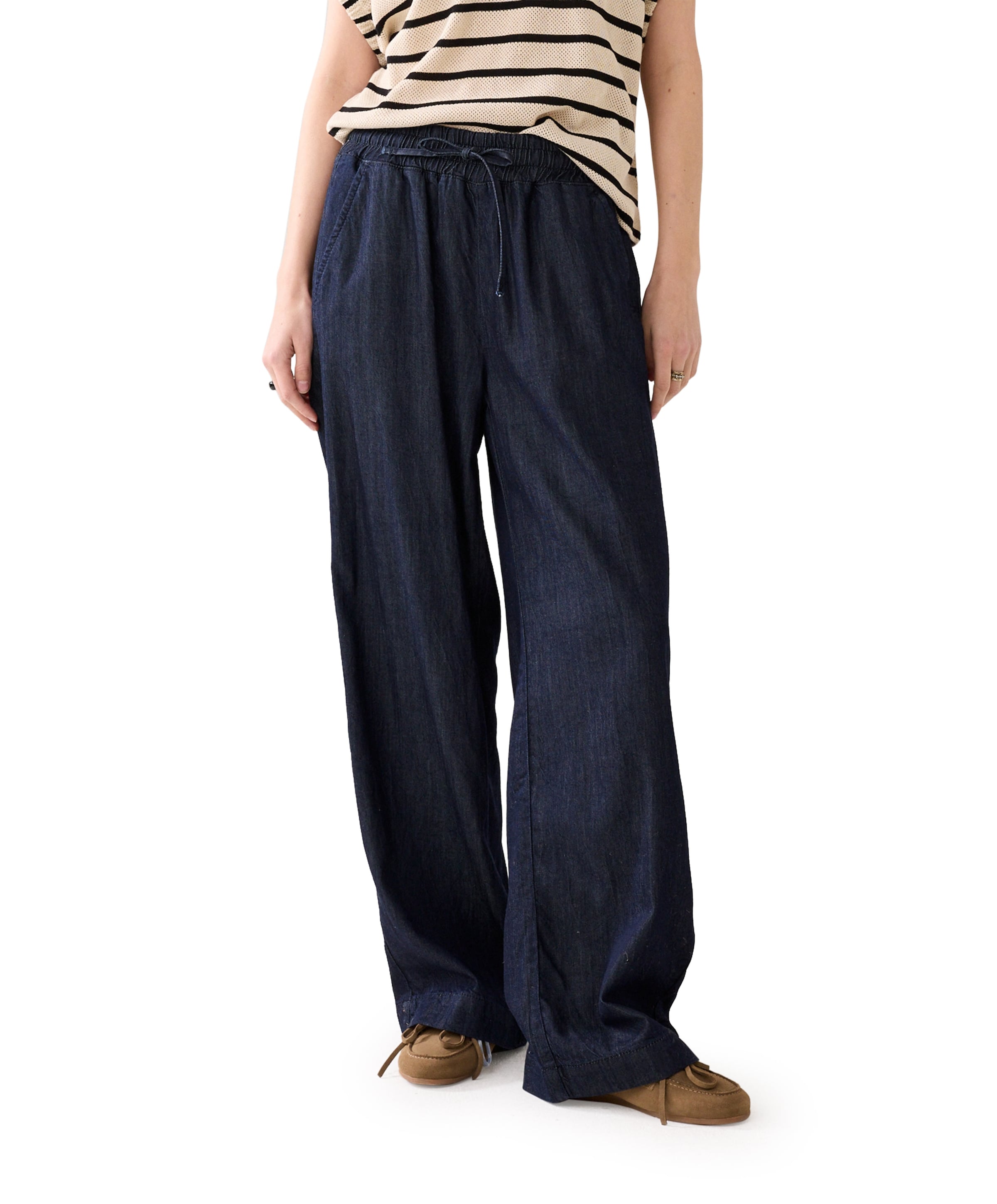 Wide leg Lw cotton tencel dames jeans blauw