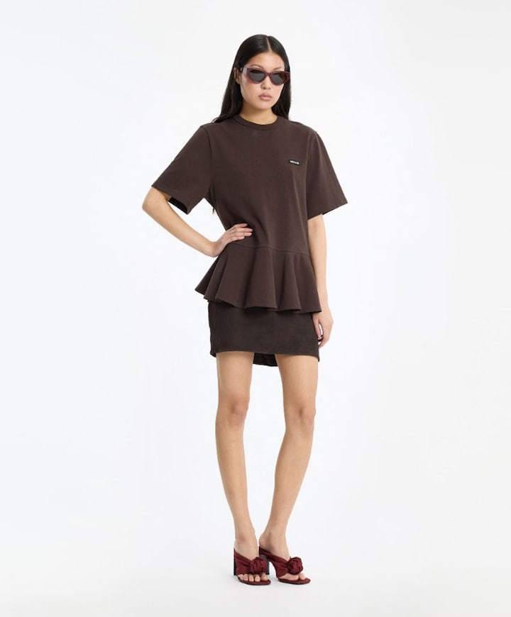 Dames T-shirt bruin