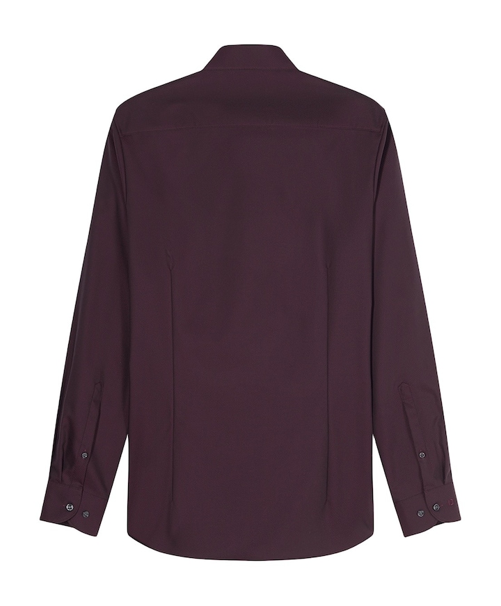 Heren overhemd lange mouw bordeaux