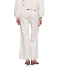 Wide linen mix dames jeans ecru