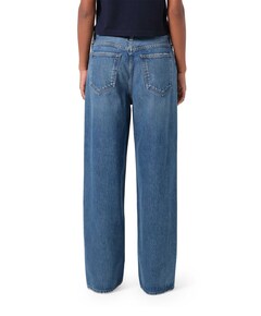 Low slung baggy dames jeans blauw