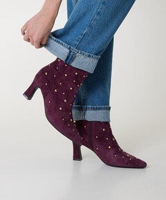 Desdemona dames enkellaarzen bordeaux