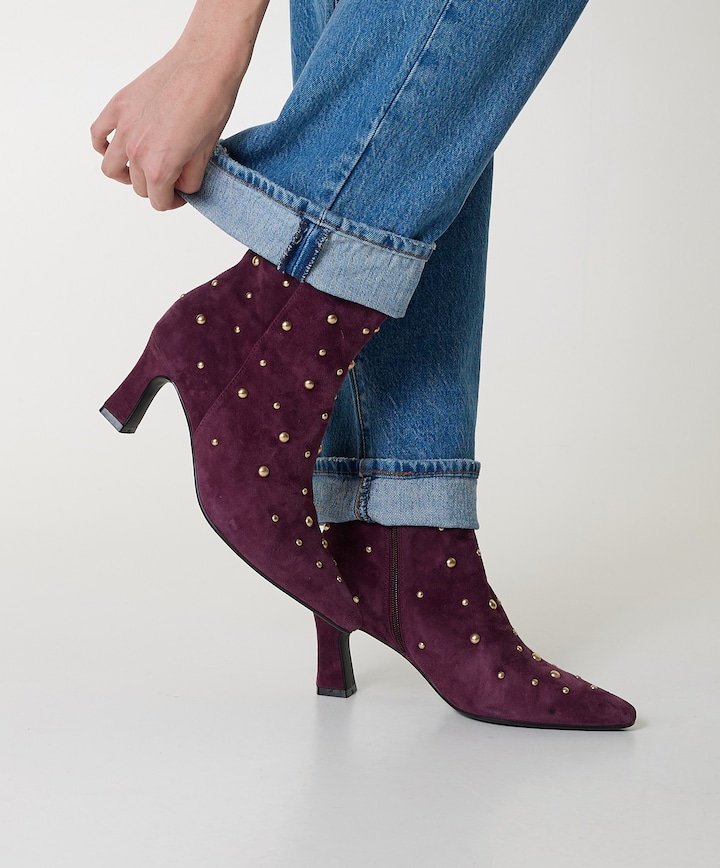 Desdemona dames enkellaarzen bordeaux