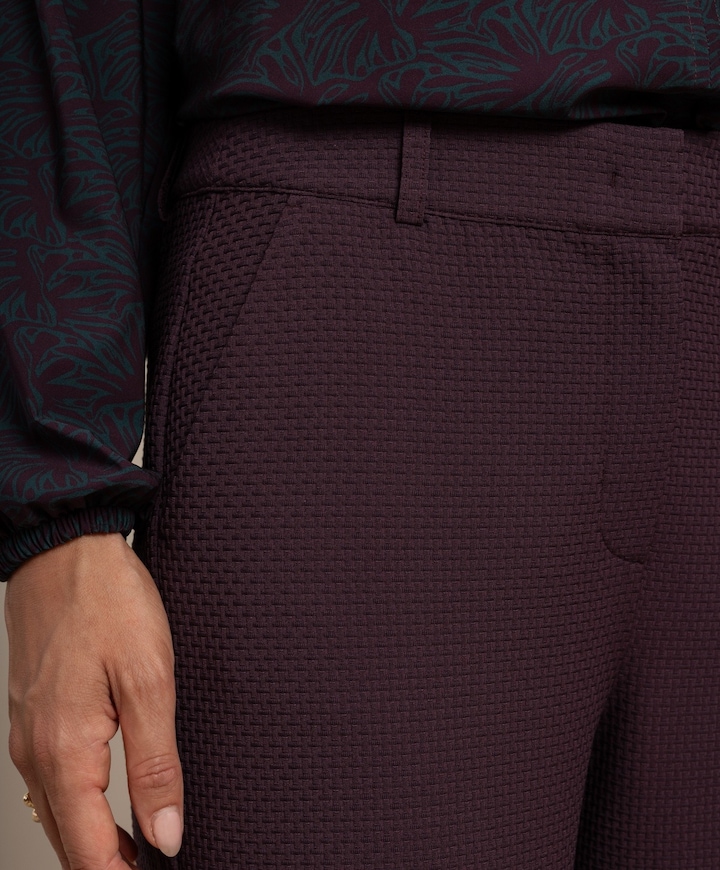Alexie waffle dames broek bordeaux