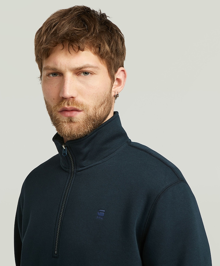 Sweater met rits blauw