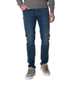 Nick Slim 5 Pocket heren jeans blauw