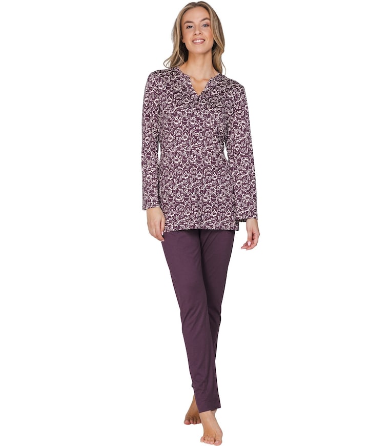 Dames pyjamaset bordeaux