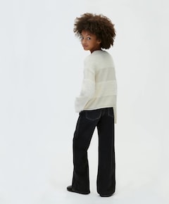 HR WIDE LEG DENIM BLACK meisjes jeans grijs