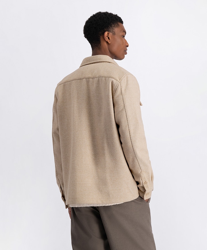 Overshirt lange mouw beige