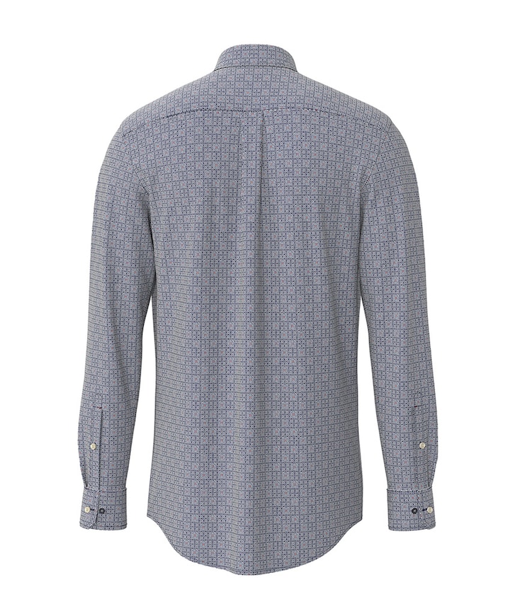 Heren overhemd lange mouw blauw