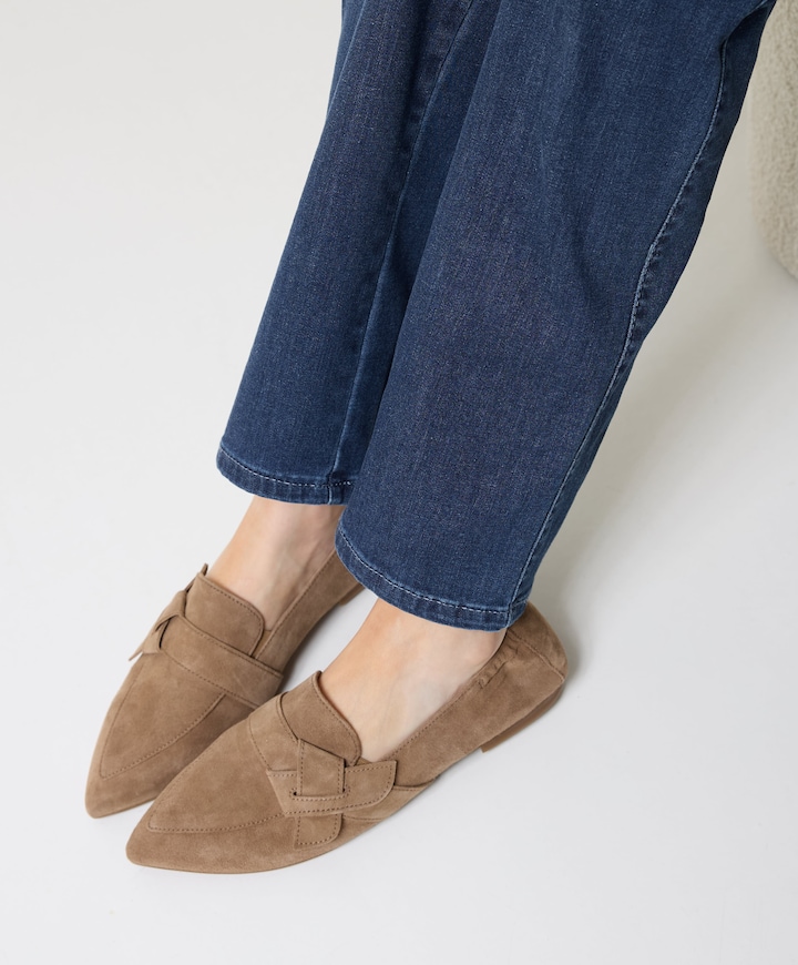 dames loafers bruin