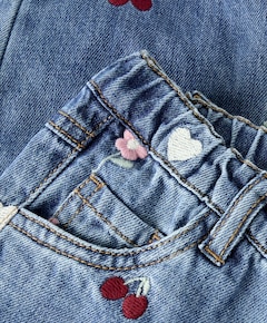 NMFBELLA BARREL EMB JEANS 4870-OV L meisjes jeans blauw
