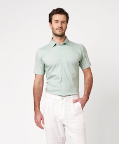 Heren overhemd korte mouw groen