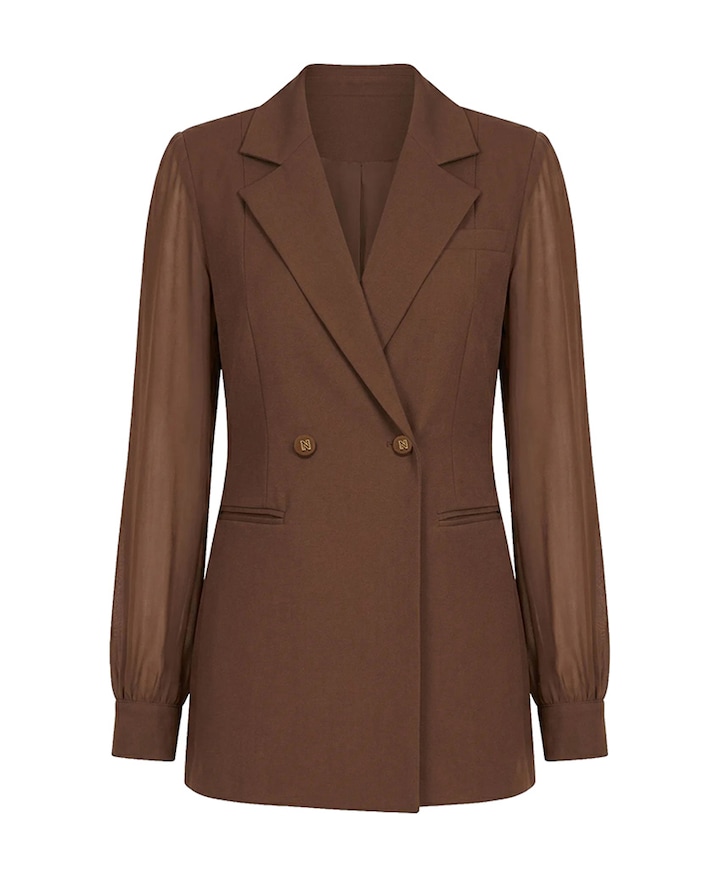 Dames blazer bruin
