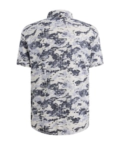 Heren overhemd korte mouw blauw
