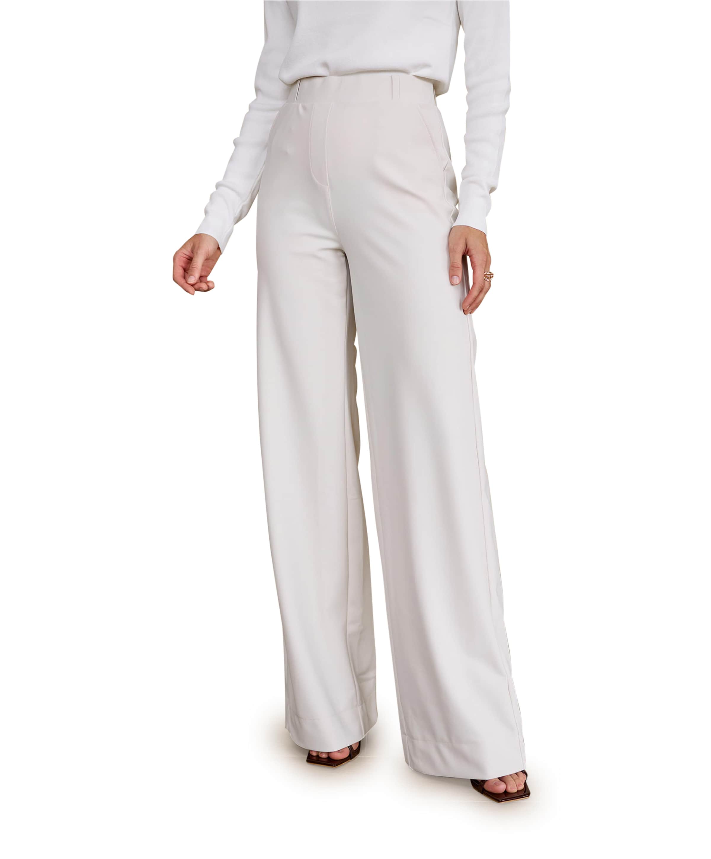 Lexie LONG bonded trousers dames broek ecru