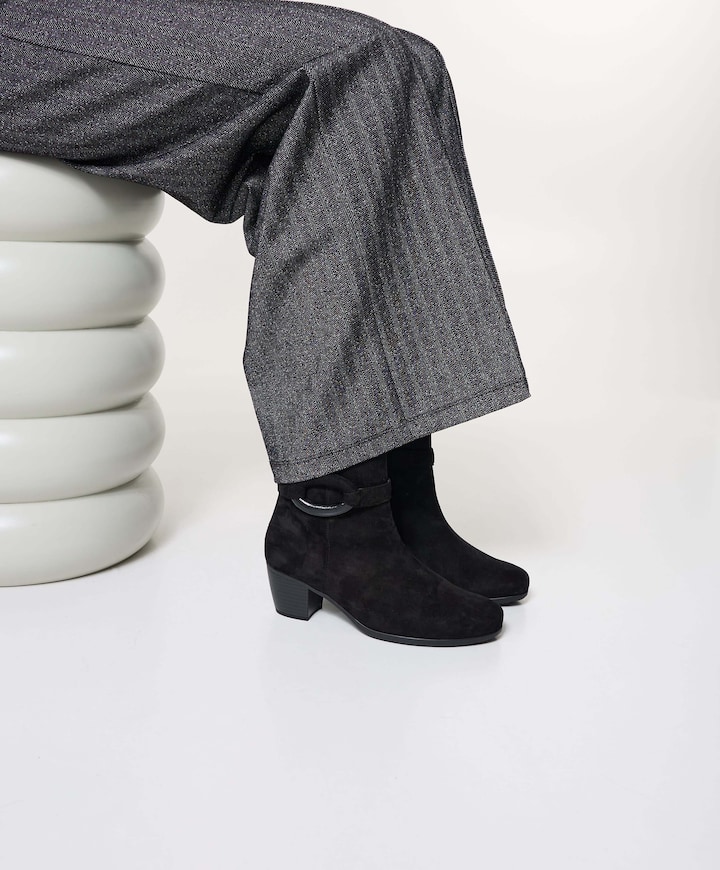 dames enkellaarzen zwart