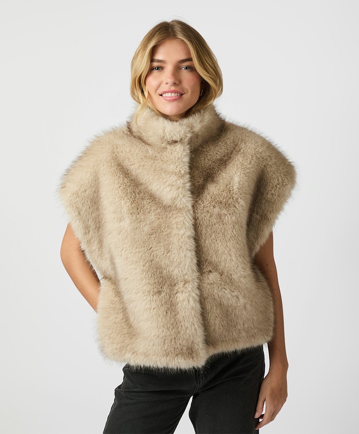 Dames gilet beige