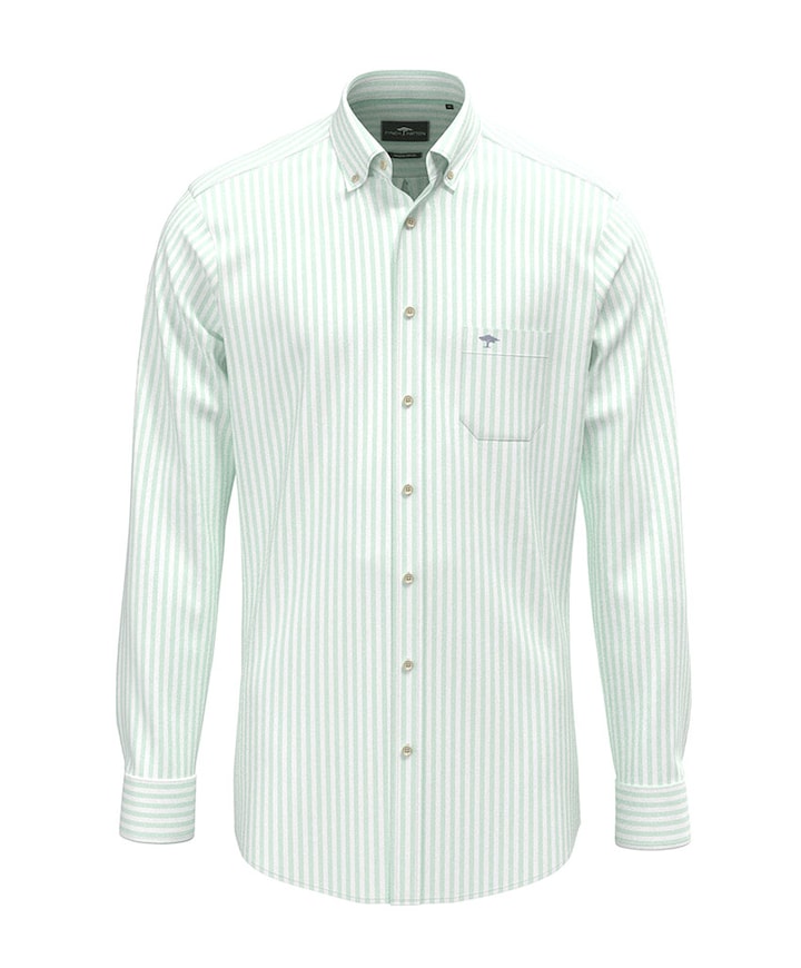 Heren overhemd lange mouw groen