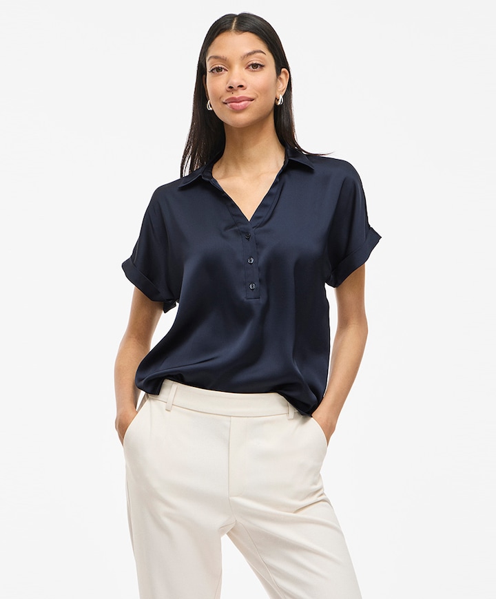 Dames blouse blauw