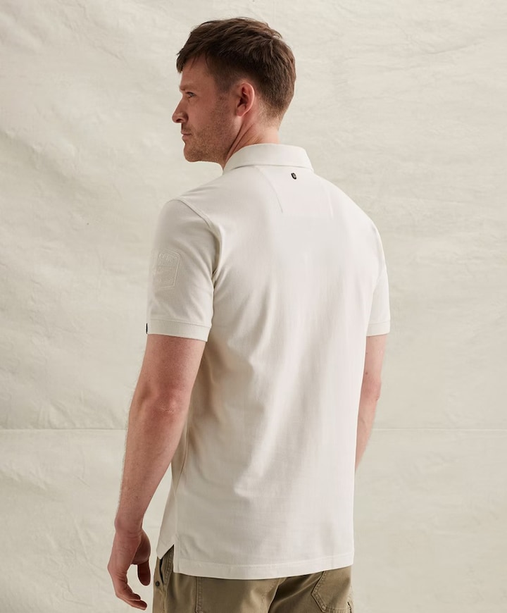 Heren polo ecru