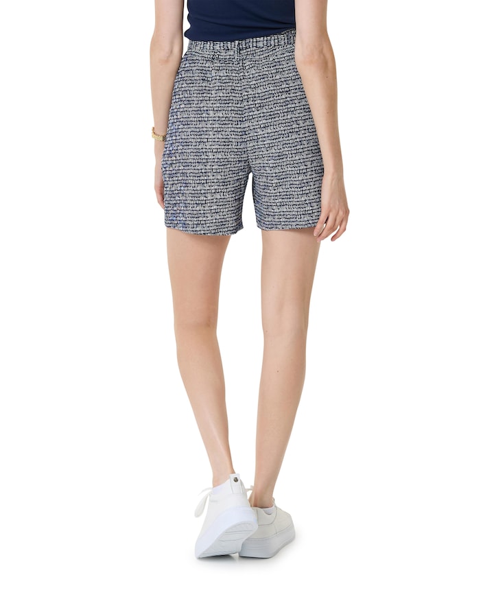 allover print korte broek blauw