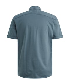 Heren overhemd korte mouw blauw