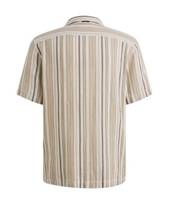 Heren overhemd korte mouw beige