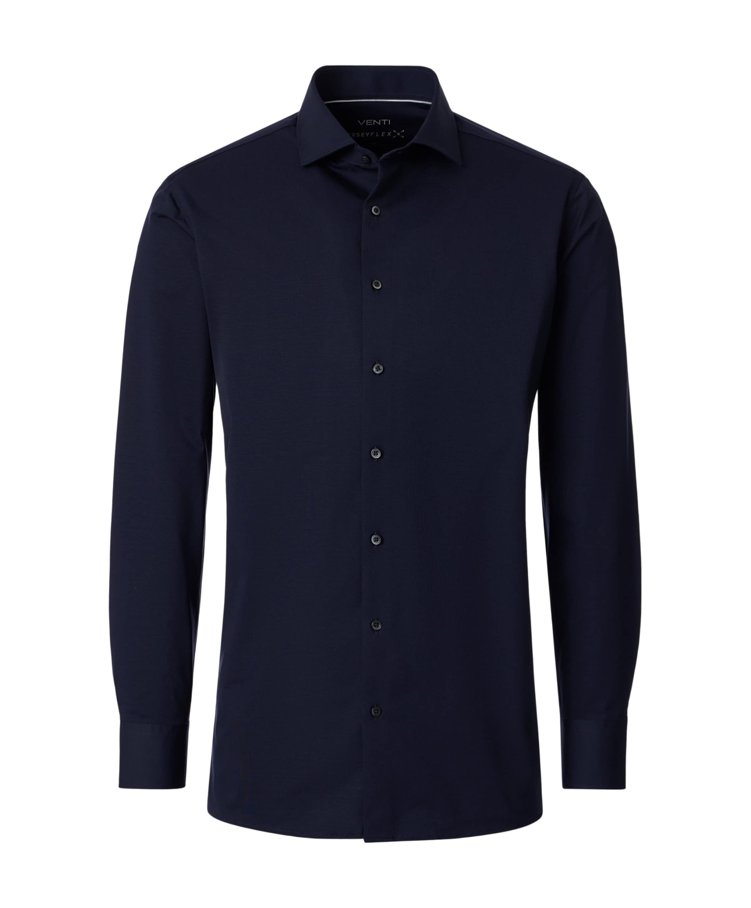 Heren overhemd lange mouw blauw