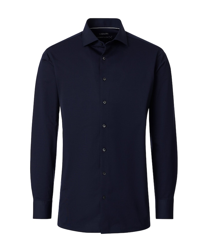Heren overhemd lange mouw blauw