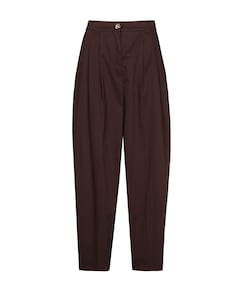 effen plooi dames broek bruin