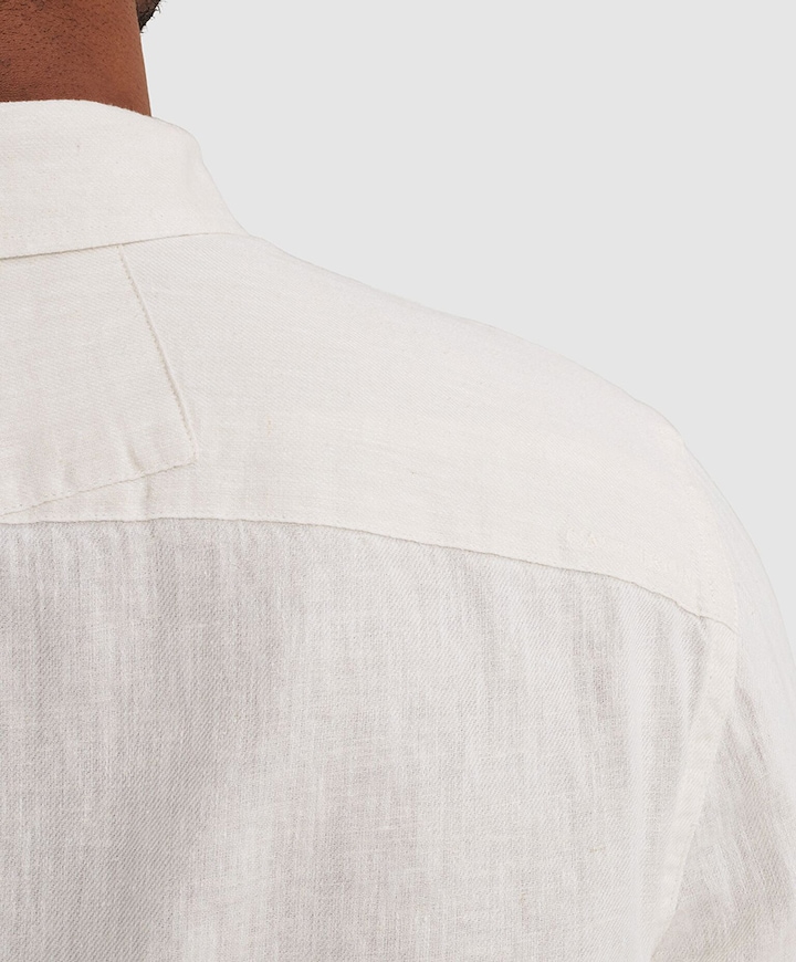 Heren overhemd lange mouw beige