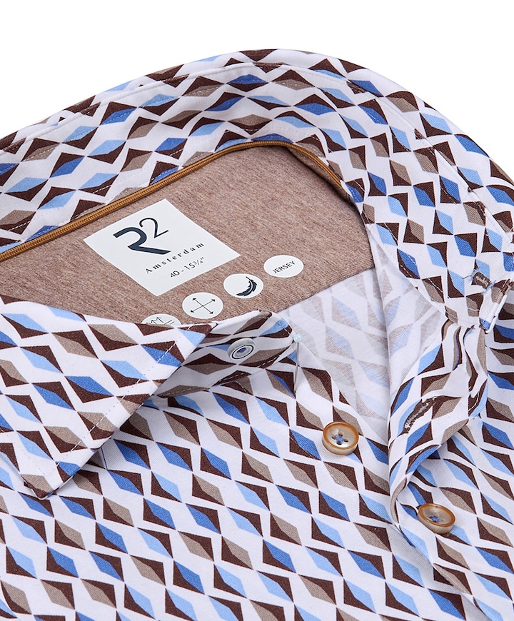 Heren overhemd lange mouw ecru