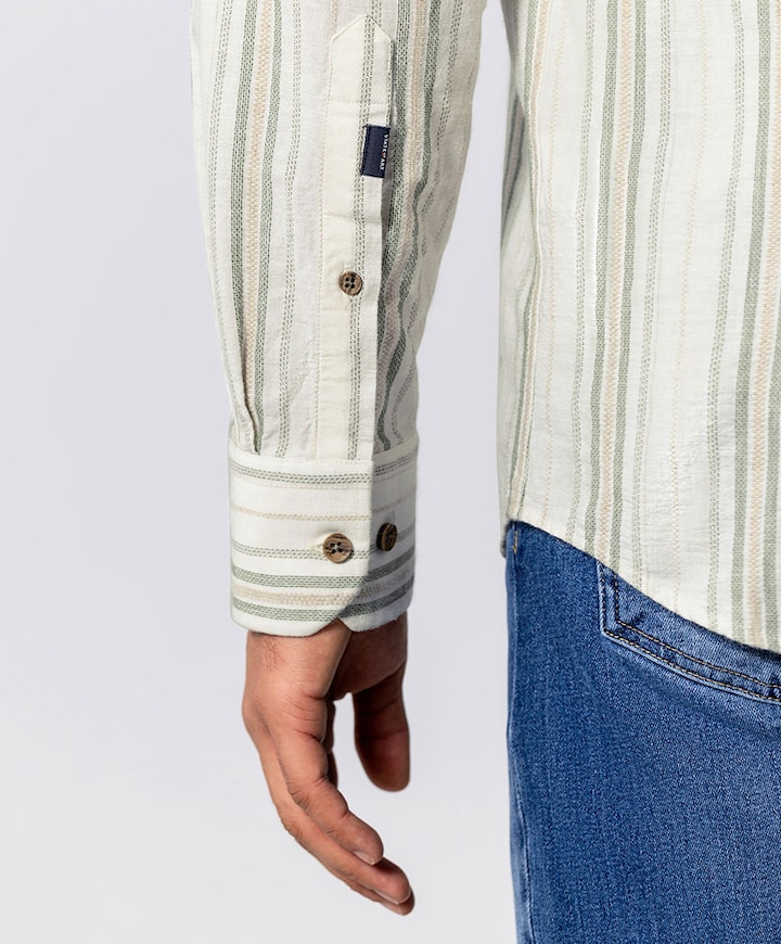 Heren overhemd lange mouw groen