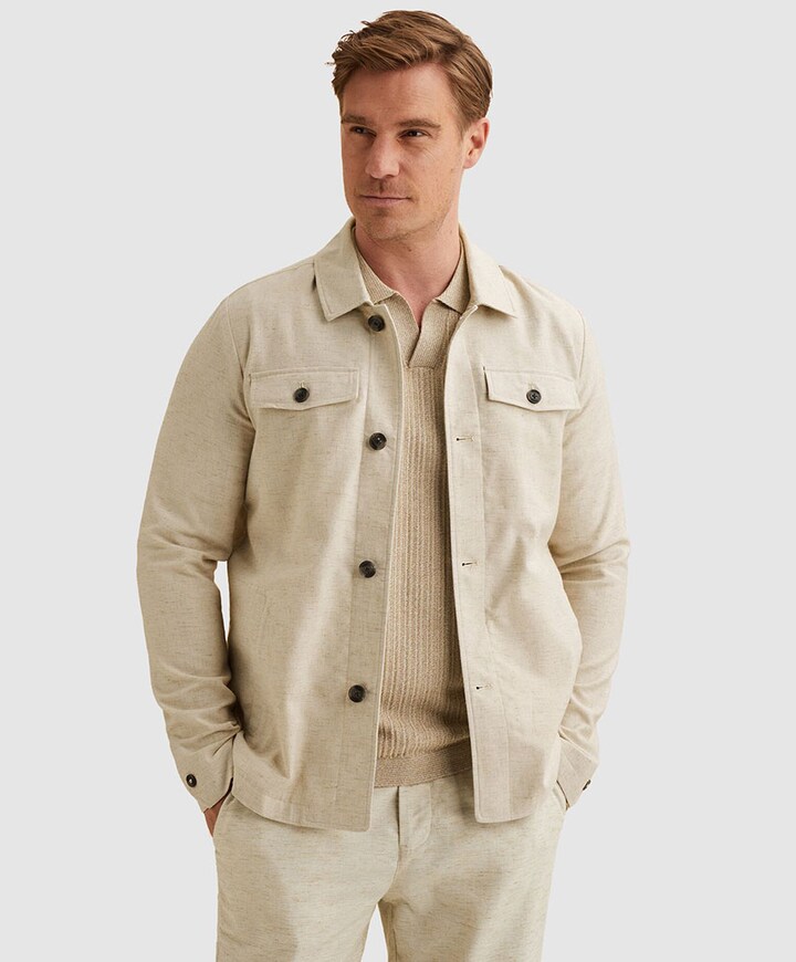 Heren overshirt beige
