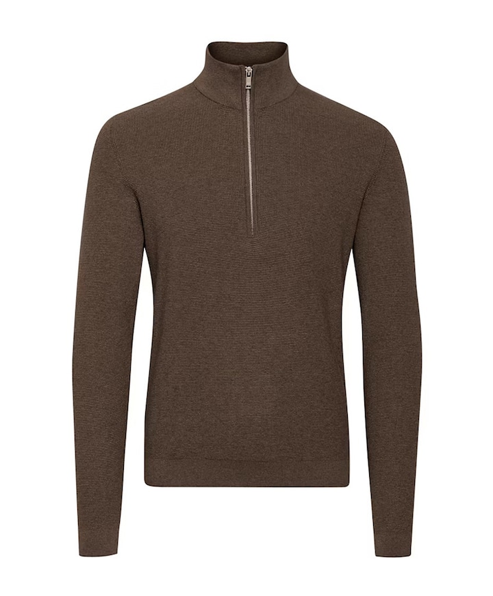 Trui met rits bruin