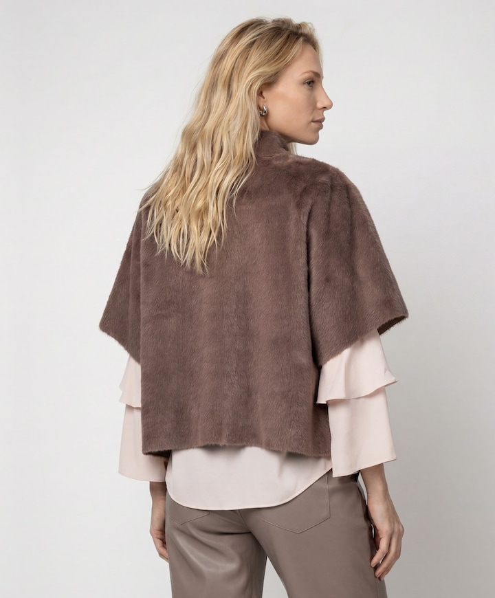 Dames cape beige