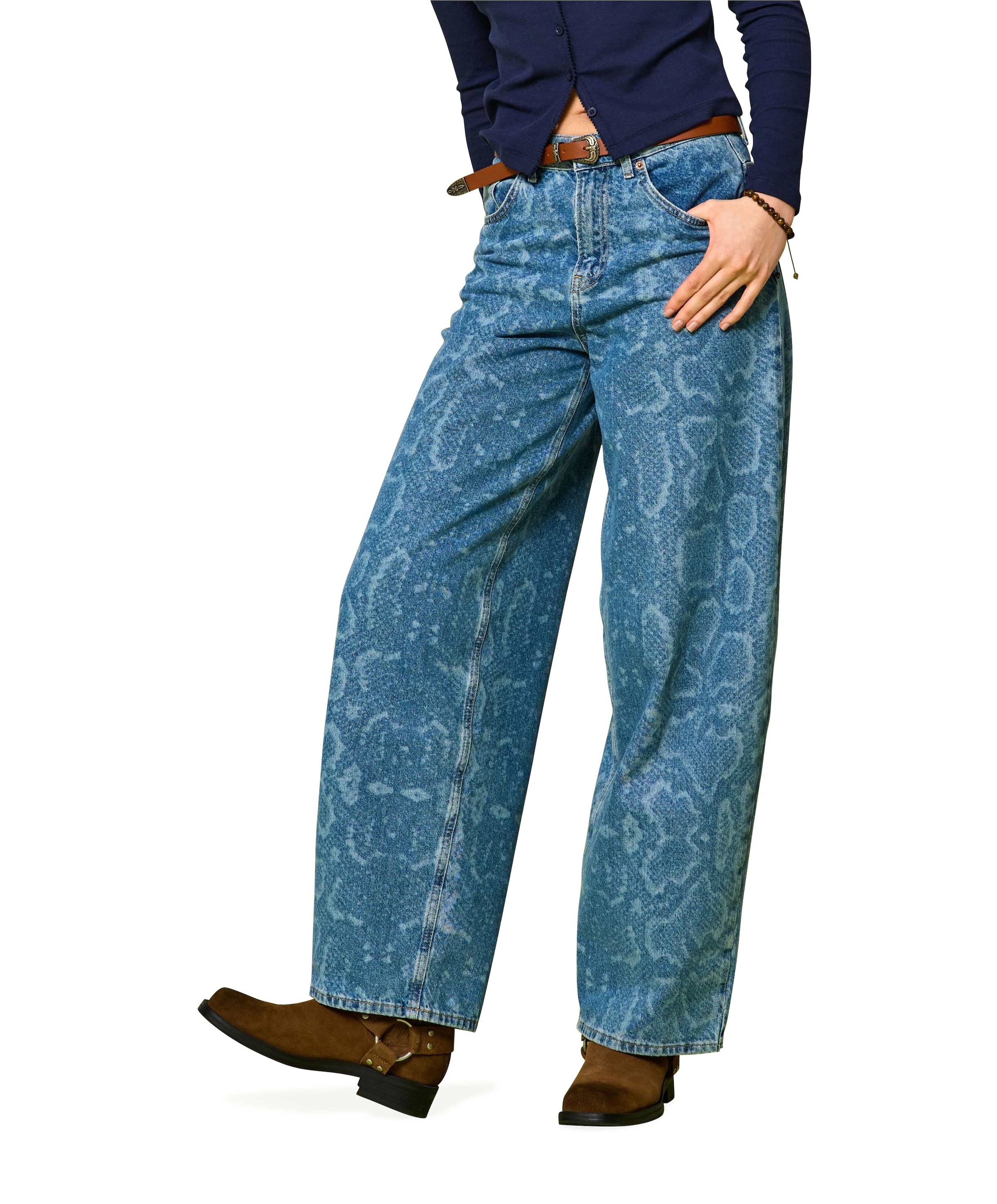 ONLTAYLOR SNAKE HW BARREL dames jeans blauw